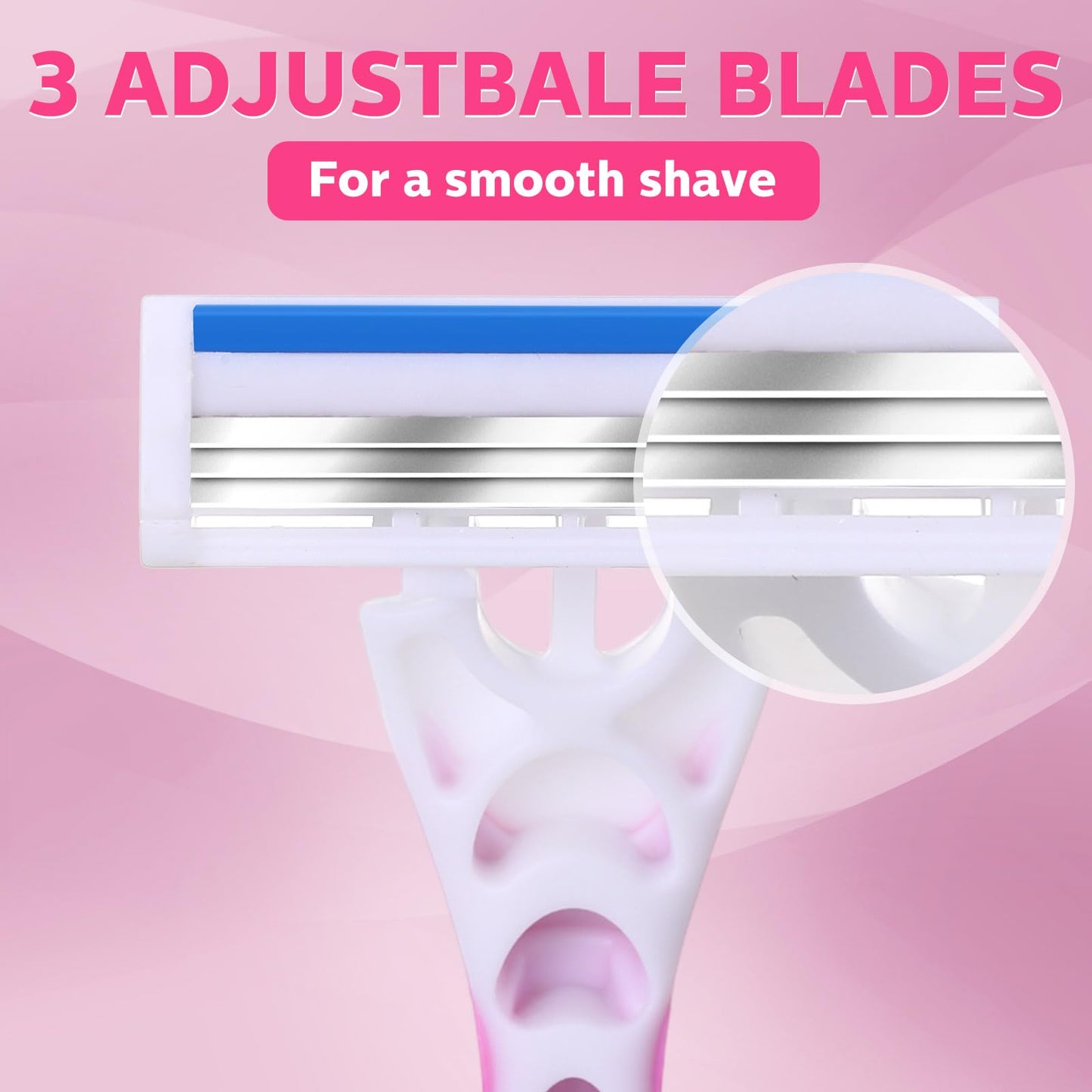Leriton 12 Count Women's Disposable Razors Blades Bulk 3 Blade Razors for Women Disposable Head Razor Sensitive Skin Razor Comfortable Shave for Bathing Hotel Travel