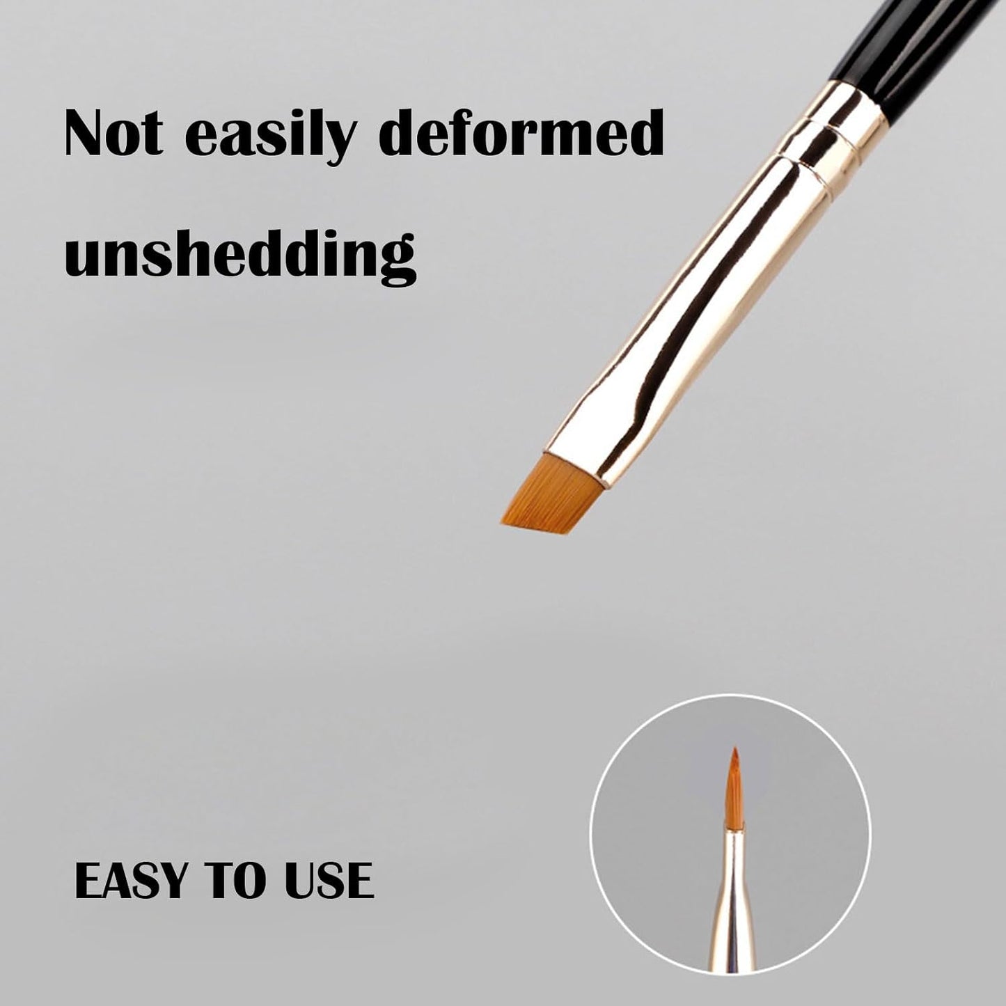 Precision Fine Angled Eyeliner Brush Set - Ultra Thin Synthetic Bristles Makeup Tool | 2 Pcs Gold