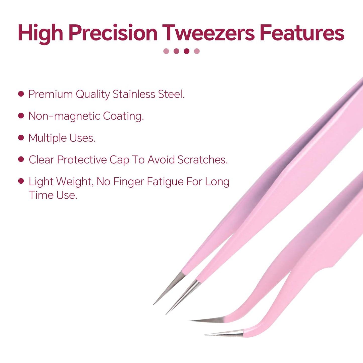 siyuwuro 2Pcs High Precision Stainless Steel Tweezers Set Straight and Curved Tip Eyelash Tweezers Kit Nippers for Eyelash Extensions, Nail Art, DIY Crafts, Jewelry-Making, Model (Lake Blue)