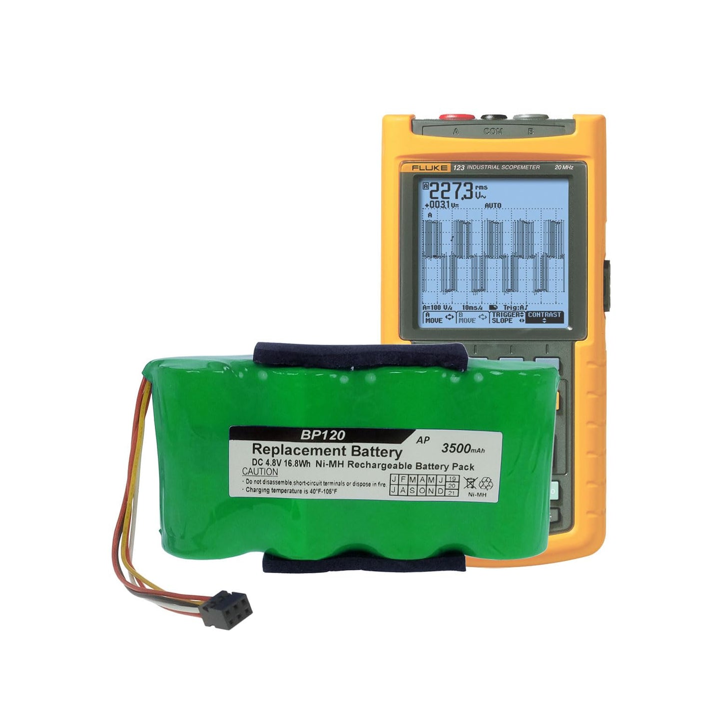 Replacement Battery for Fluke Scopemeter 120 - High Capacity Battery Pack for Fluke 120 Series - Fluke Scopemeter 120 Battery Replacement - Extended Operating Time - Improved Reliability