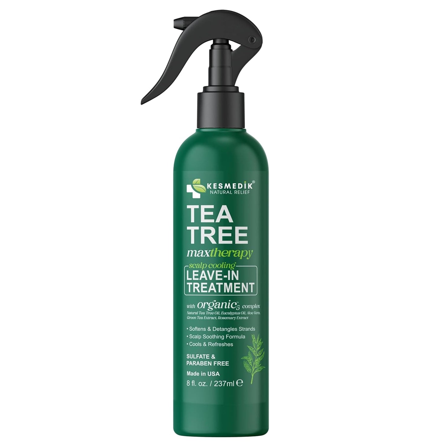 Tea Tree Oil Leave-In Conditioner | Anti-Thinning Biotin Treatment for Flaky Itchy Scalp, Sulfate-Free, Unisex