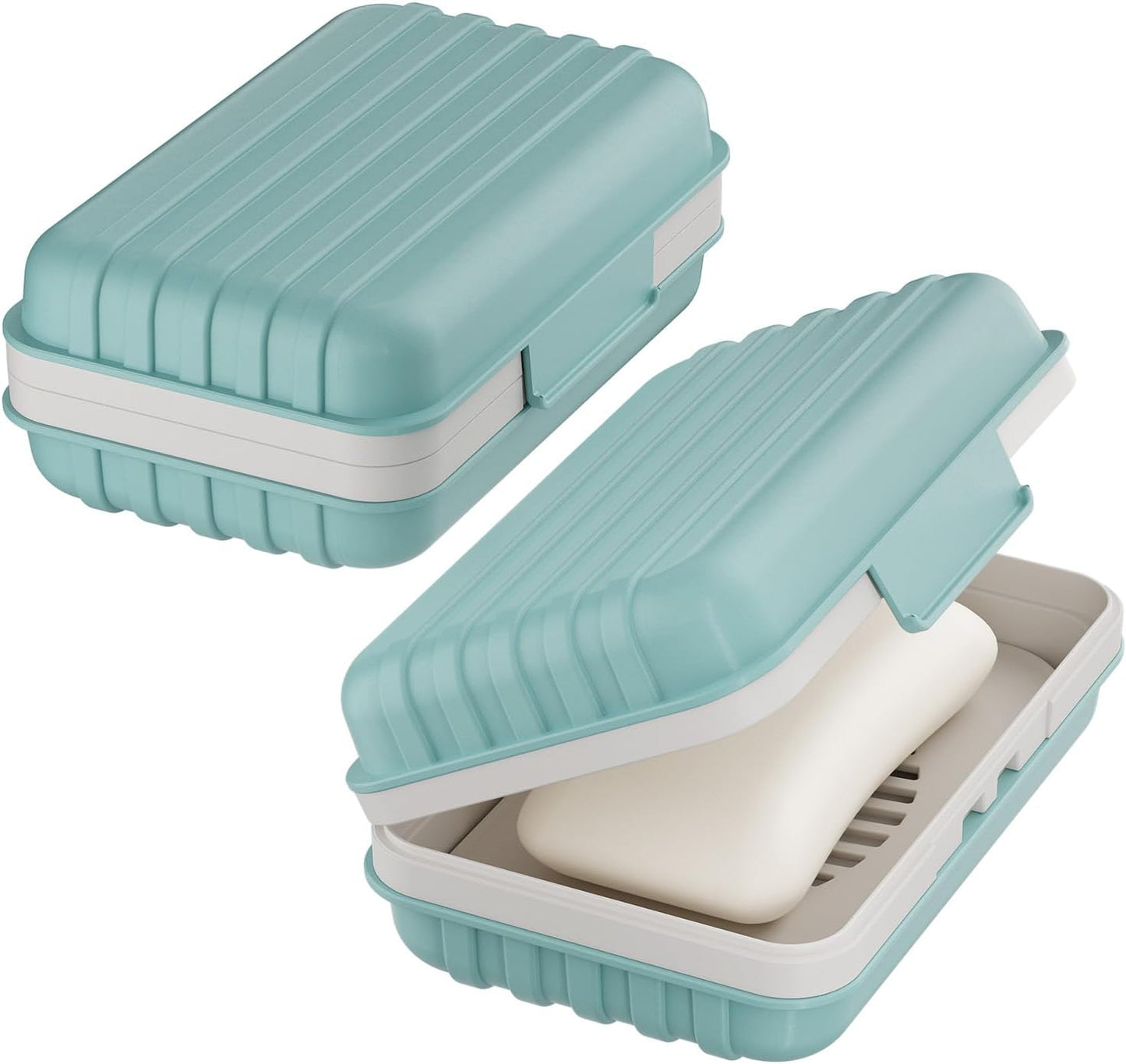 Leakproof Bar Soap Holder Dish with Lid - Portable Travel Soap Case for Gym, Camping & Outdoor Use | Blue