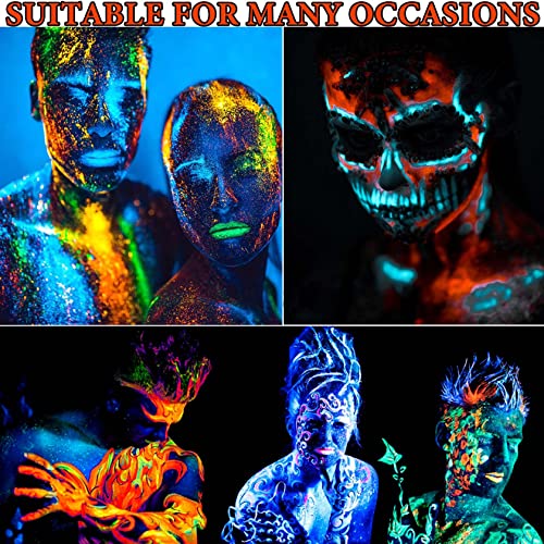 BKPPLZP Multicolor Glow in the Dark Face & Body Paint Set Neon Makeup for Parties