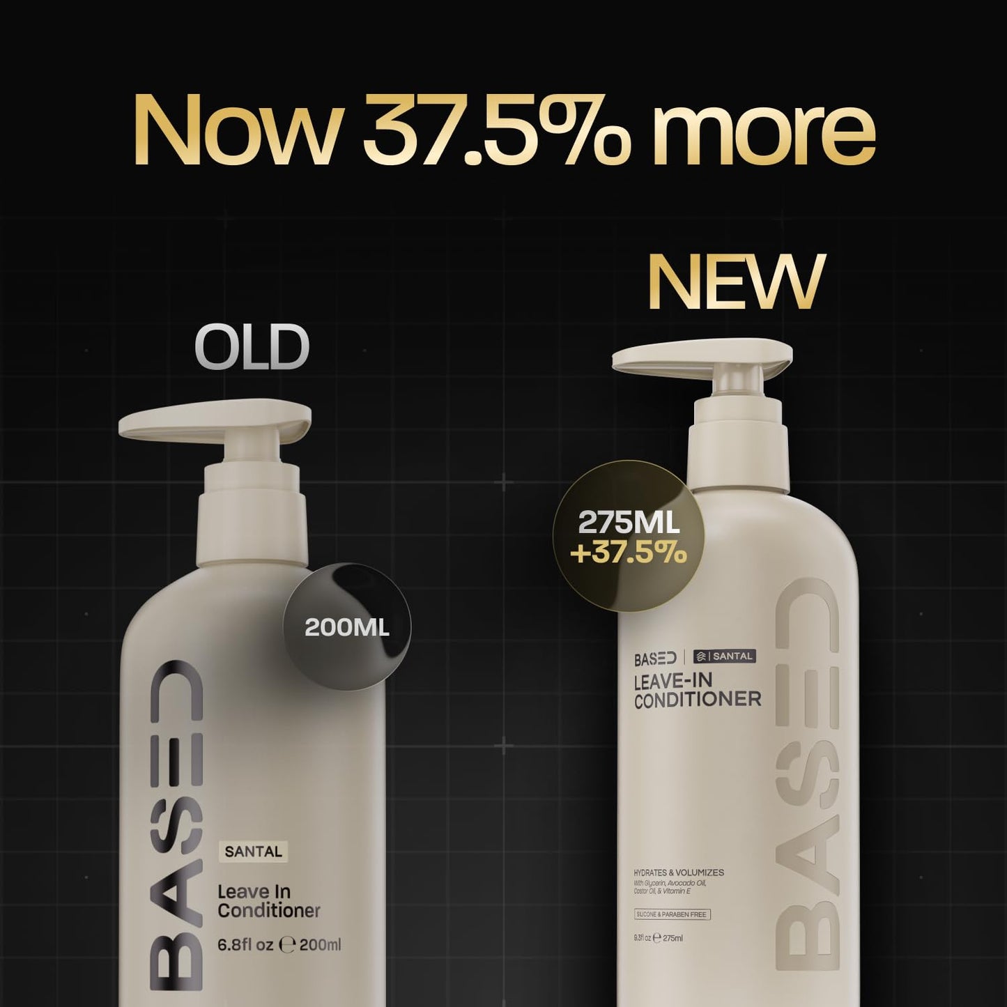 BASED Leave-In Conditioner, Instant Frizz Control, Hydrates & Nourishes Hair, Premium Leave-In Conditioner for Men, Healthier-Looking Frizz-Free Hair in Minutes (9.3 Fl Oz Pack of 1)