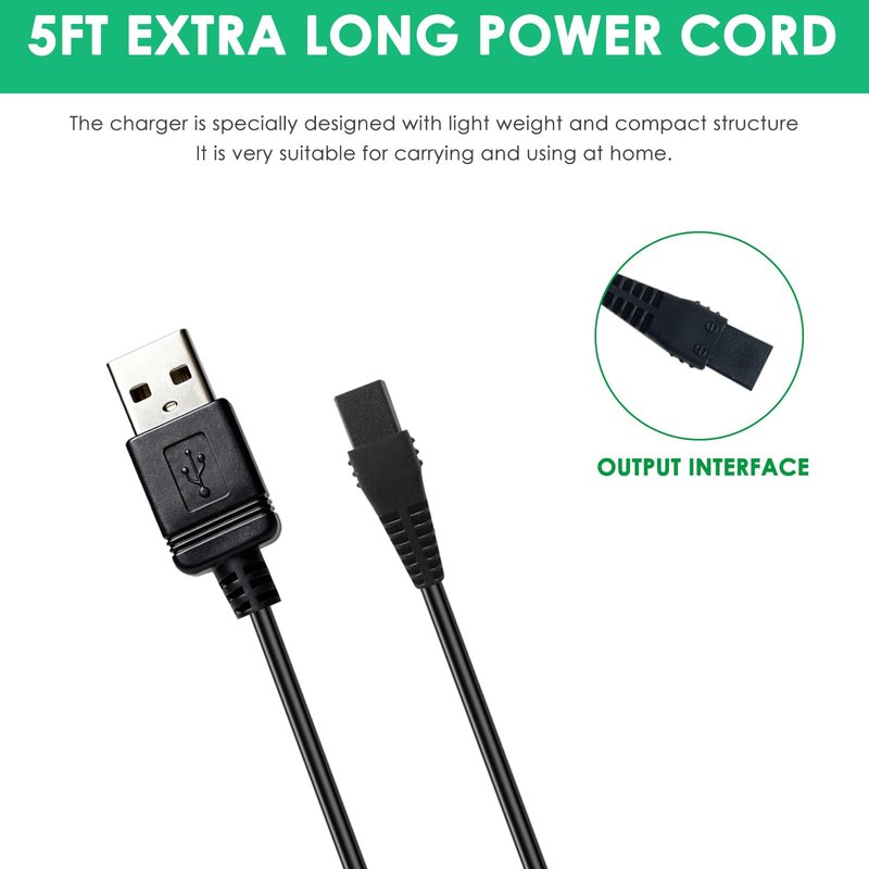 5V Model 79470 Replacement Charger Cable for Wahl Hair Clippers Compatible with Wahl 79470 Cordless Hair Clippers Smart Power Cord Adapter