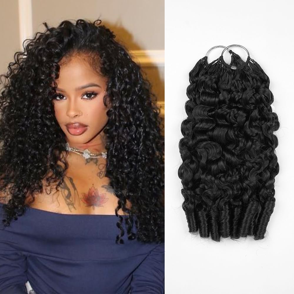 Burmese Curly Crochet Human Hair Extensions - 16 Inch, 50g, Natural Black | Perfect for Black Women