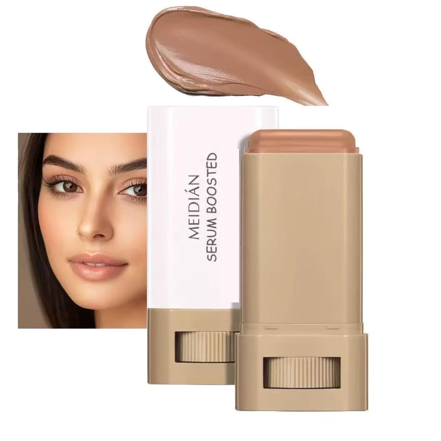 2-in-1 Foundation Concealer Makeup Stick - Creamy Formula for Mature Skin | Brightens Tone, Covers Blemishes, 6 Shades Available