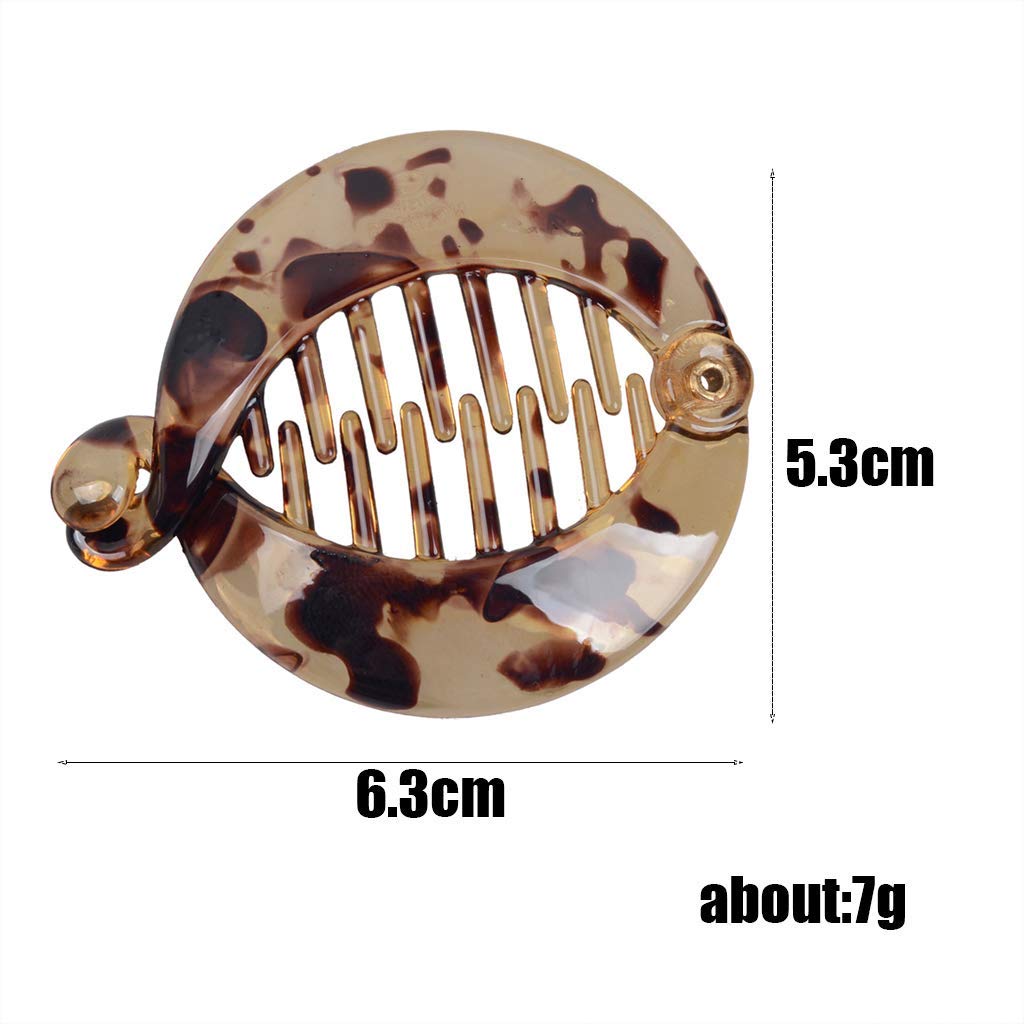 3Pcs Resin Banana Hair Clips Small Banana Hair Combs Fishtail Hair Clip Side Comb Round Ponytail Holder for Women Girl Hair Accessories Clips and Barrettes