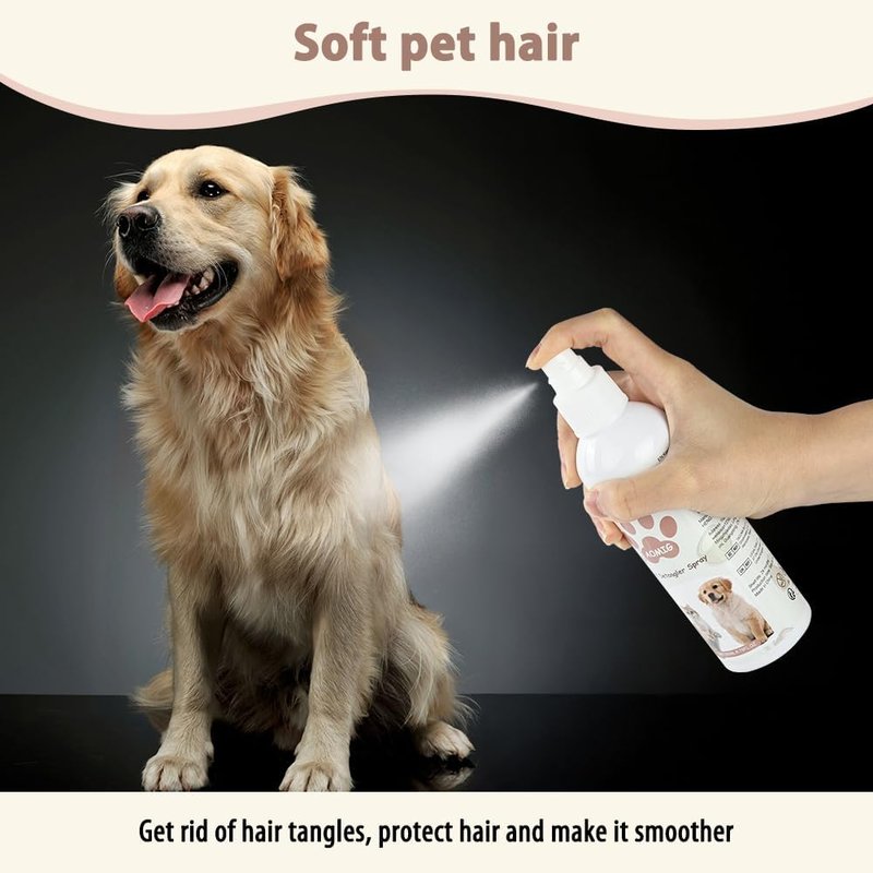 AOMIG Dog Detangler Spray - Natural Leave-In Conditioner for All Coat Types | Coconut Scent, 6.7 Fl Oz