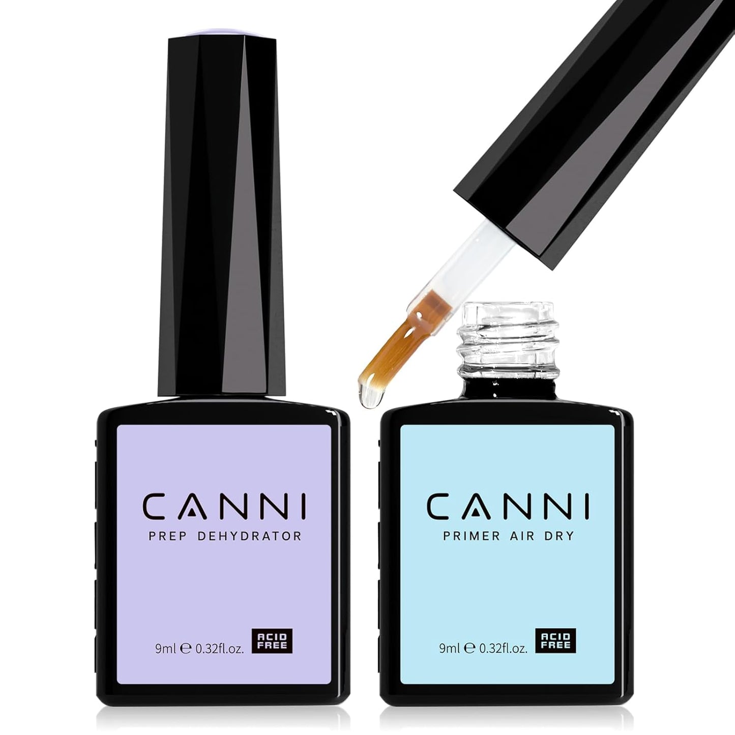 CANNI Nail Dehydrator and Primer Set - Acid Free Gel for DIY Manicure | 2 Pcs Kit for Home Salon