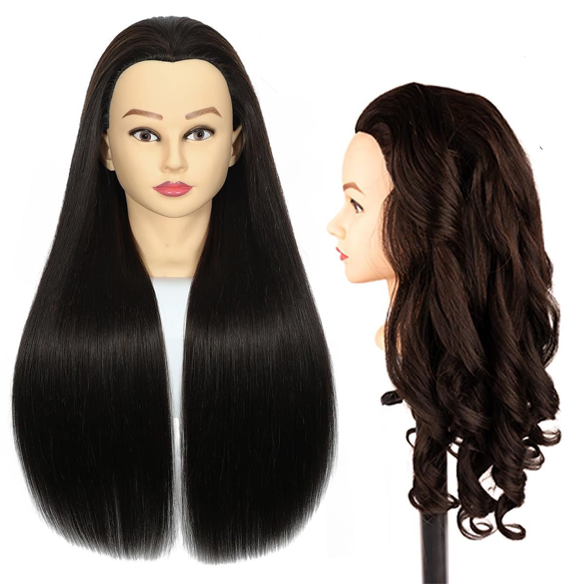 Human Hair Mannequin Head for Hairstyling | Heat Resistant Doll Head for Cosmetology Practice (Blond 27#)