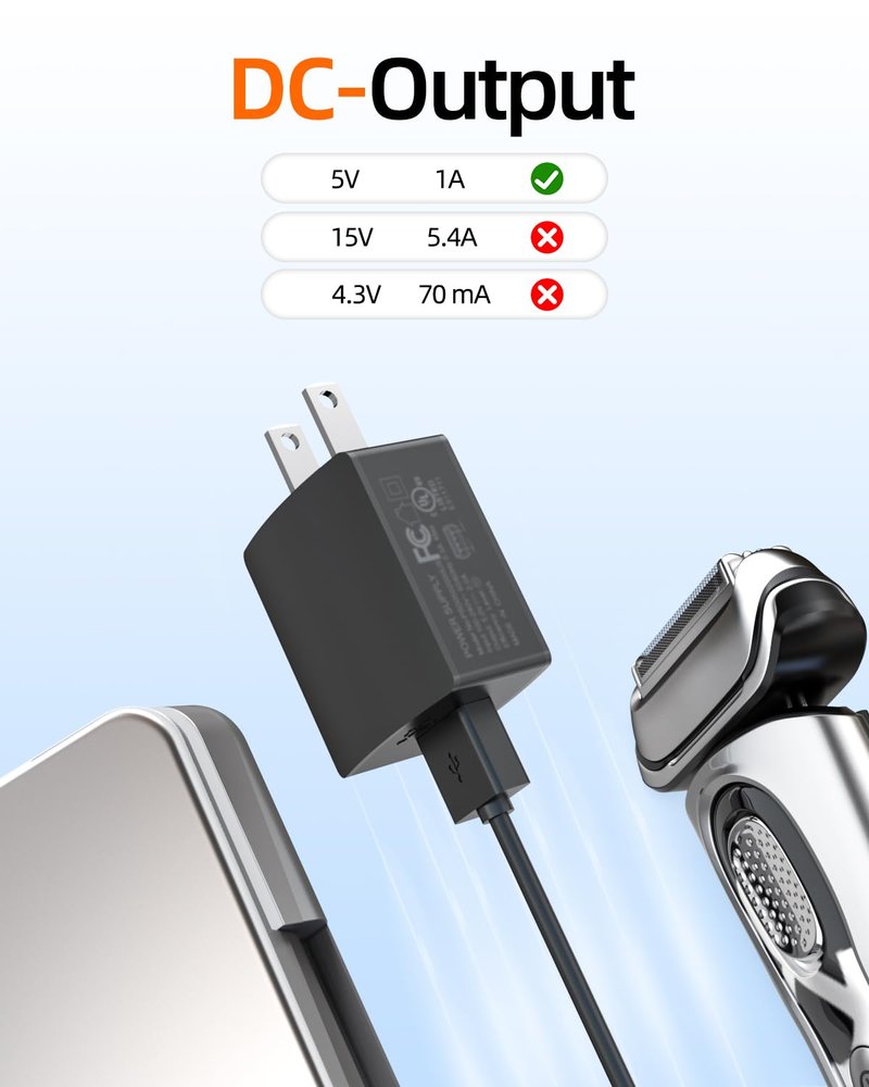 5V Fast Charger Fit for Philips Norelco One Blade 360 QP2724 QP2834, Wet&Dry Series 2000 2400, QP1924 QP4631 QP6542 QP6552 QP4530 QP1324 MG3919 MG7910 MG5910 MG9510 MG9525 for Phillips Shaver