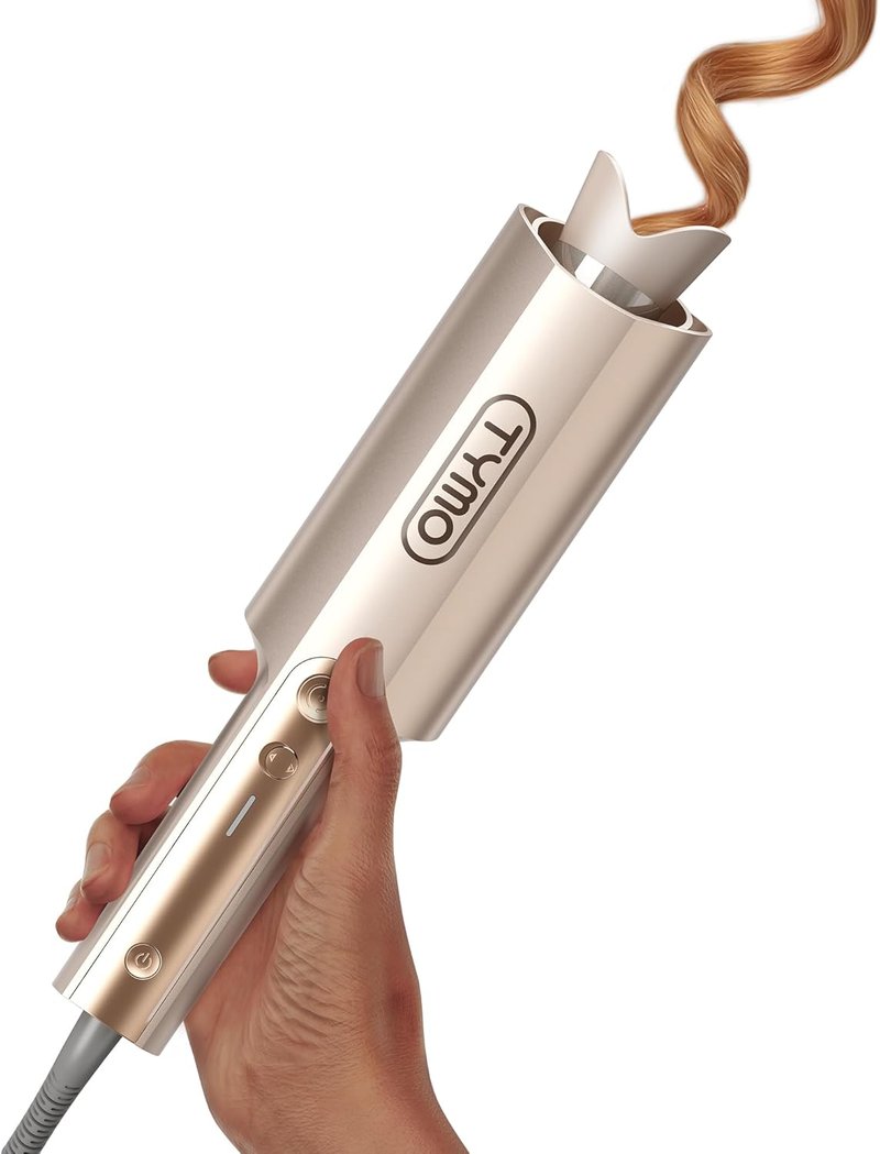 Tymo CurlPro Plus Automatic Rotating Curling Iron - Long Barrel Ceramic Curler for Women | Gold, 1.5 Inch, Anti-Scald, Tangle-Free