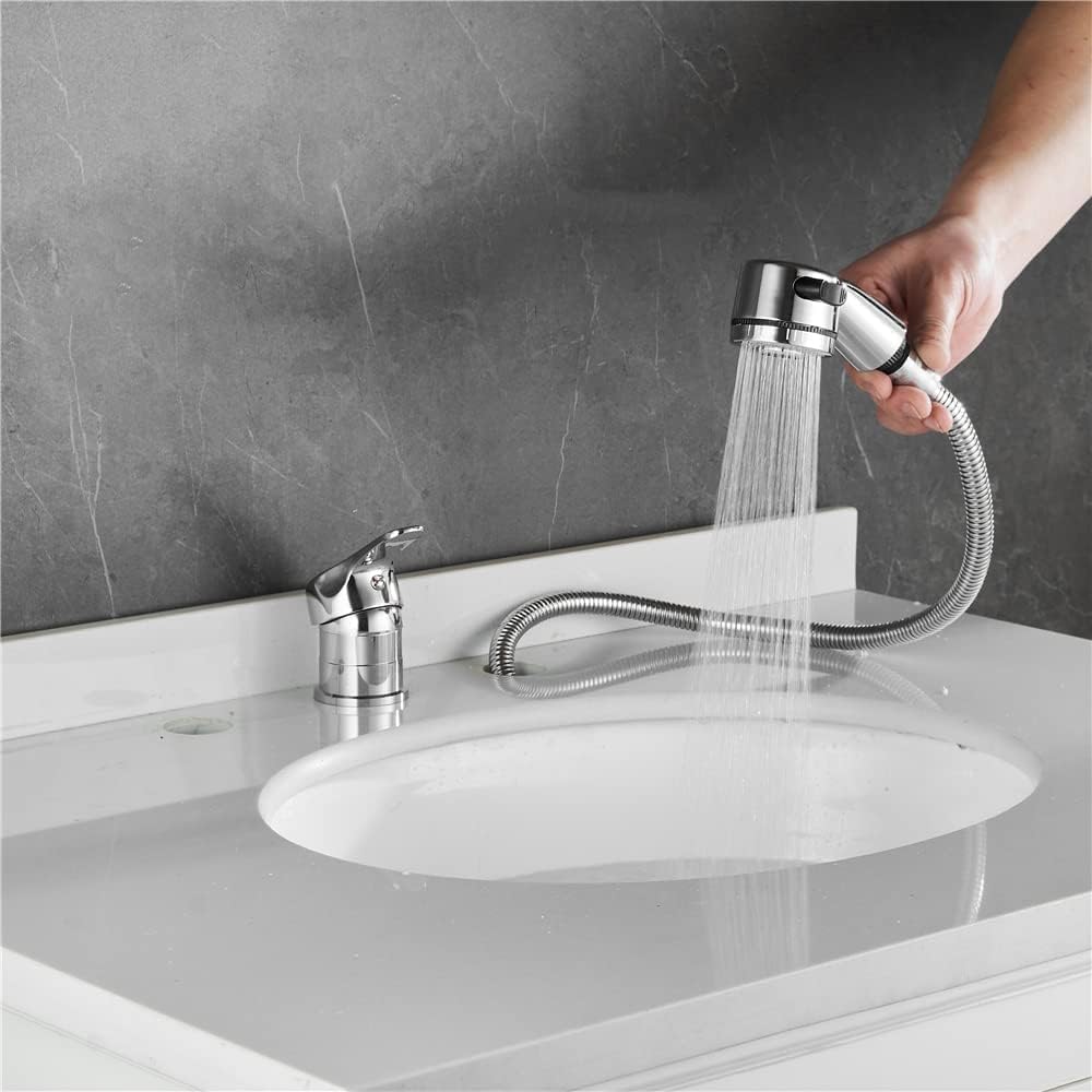 Salon Shampoo Sink Bowl Faucet and Sprayer Kit Ceramic Valve Sealing Hot Cold Shampoo Bed Faucet Sprayer Kit for Shampoo Bed Bowl Backwash Unit with Hose 1.2m