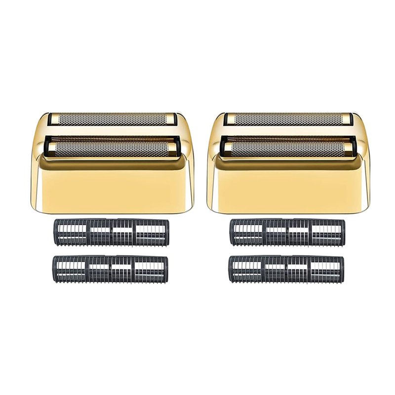 2 Pack Shaver Replacement Foil and Cutters compatible with BaBylissPRO Double FXFS2 Metal shaver foil replacement (Golden-2PCS)