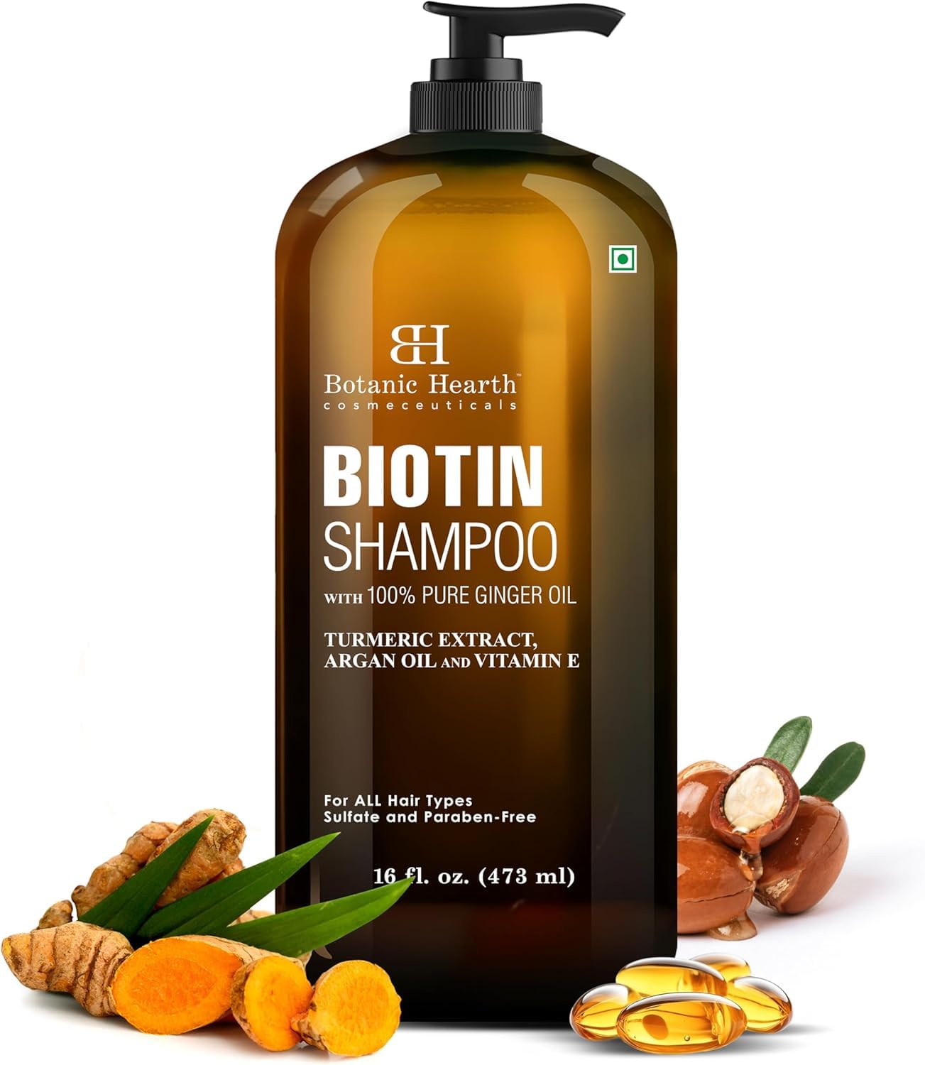 Botanic Hearth Argan Shampoo - Hydrating & Volumizing Formula for All Hair Types | 16 fl oz