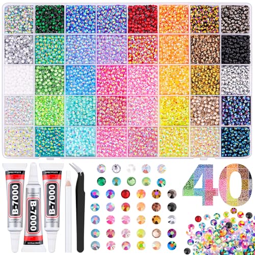 20,000pcs 4mm Resin Rhinestones Bedazzling Kit with B7000 Glue & Tools