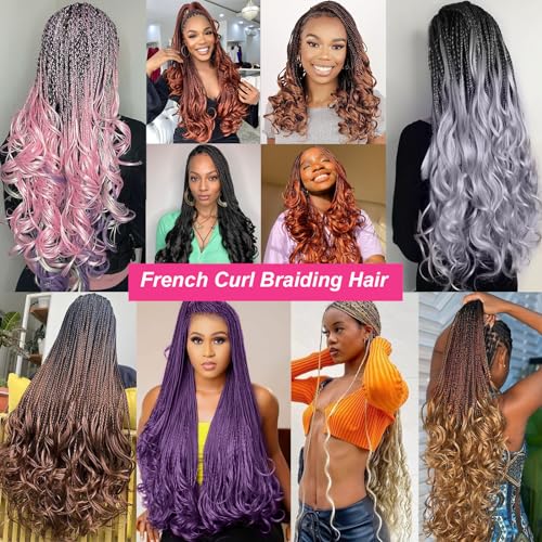 Union Beauty 22 Inch French Curly Braiding Hair, Ginger Synthetic Extensions