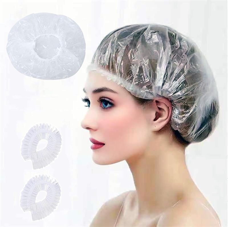 Disposable Shower Caps - Thickened Waterproof Hair Bath Caps for Travel, Spa & Home Use | 200 PCS Clear