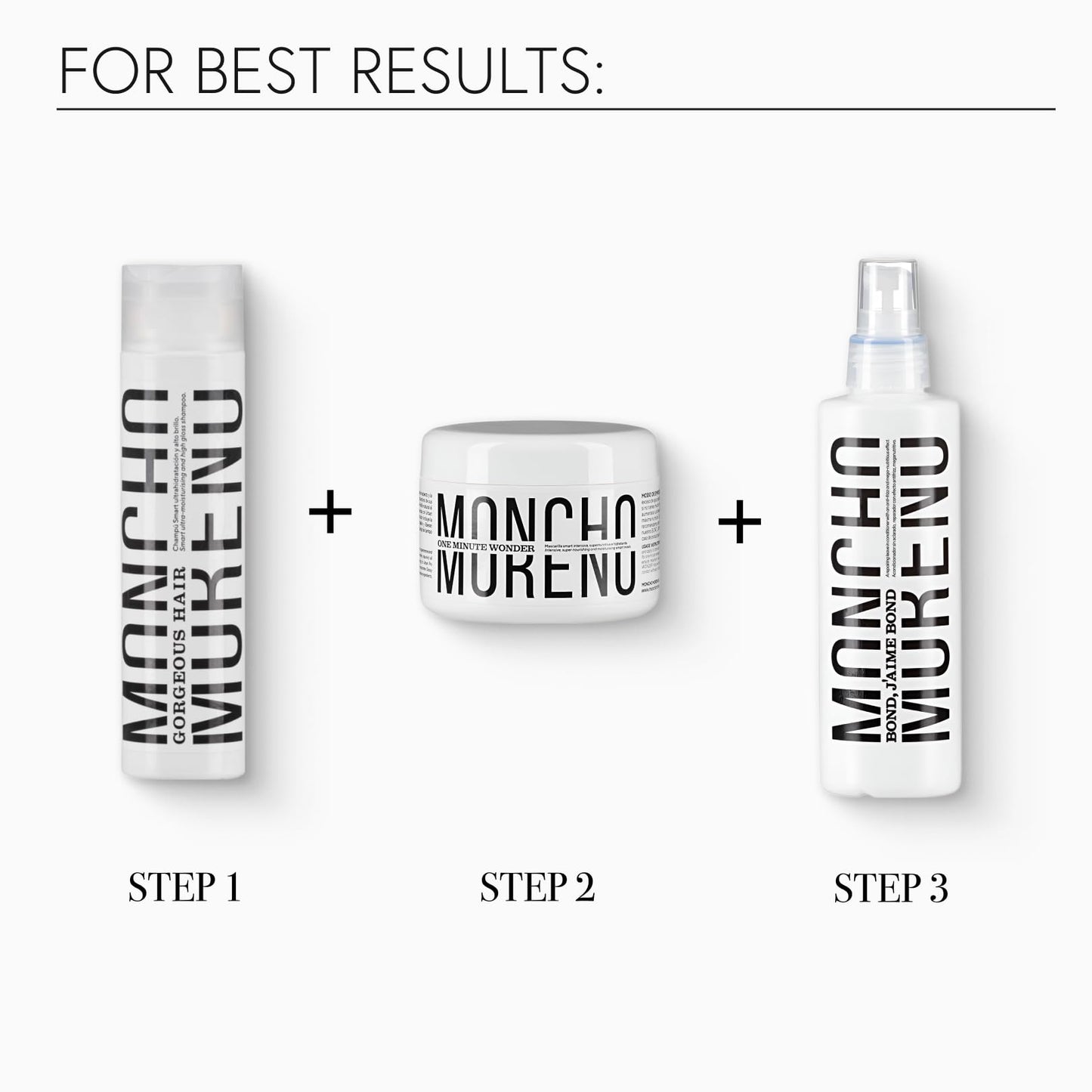 MONCHO MORENO Bond, J’aime Bond - Professional Leave-In Conditioner, Bond Repair & Anti-Breakage Treatment with Frizz Control and Sun Protection for Dry & Damaged Hair (6.6 Fl Oz)