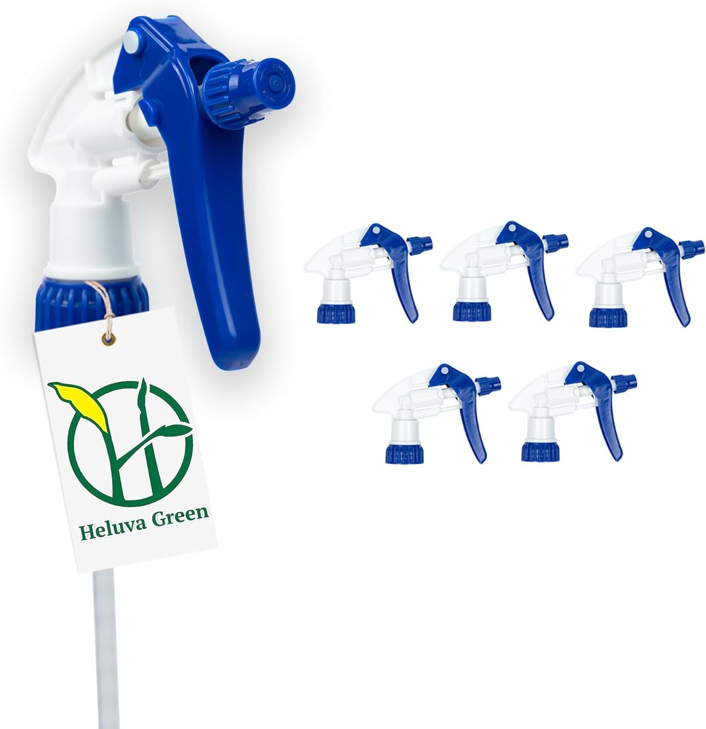 Green Spray Bottle Nozzle Replacement - Heavy Duty Sprayer Triggers for Home & Commercial Cleaning | Fits 8-32 oz Bottles, Blue, 24 Pack