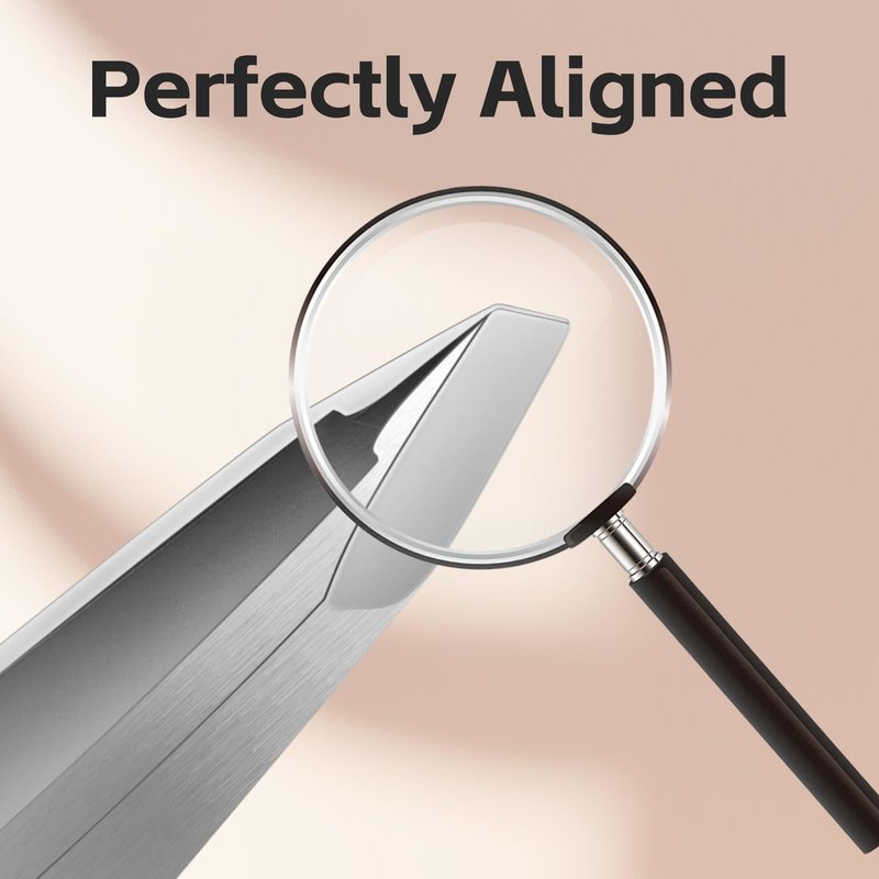 Velodios Professional Slanted Tweezers for Women and Men, Professional Eyebrow Tweezers for Facial Hair, Chin Hair and Ingrown Hair, No Gaps and Aligned Precision