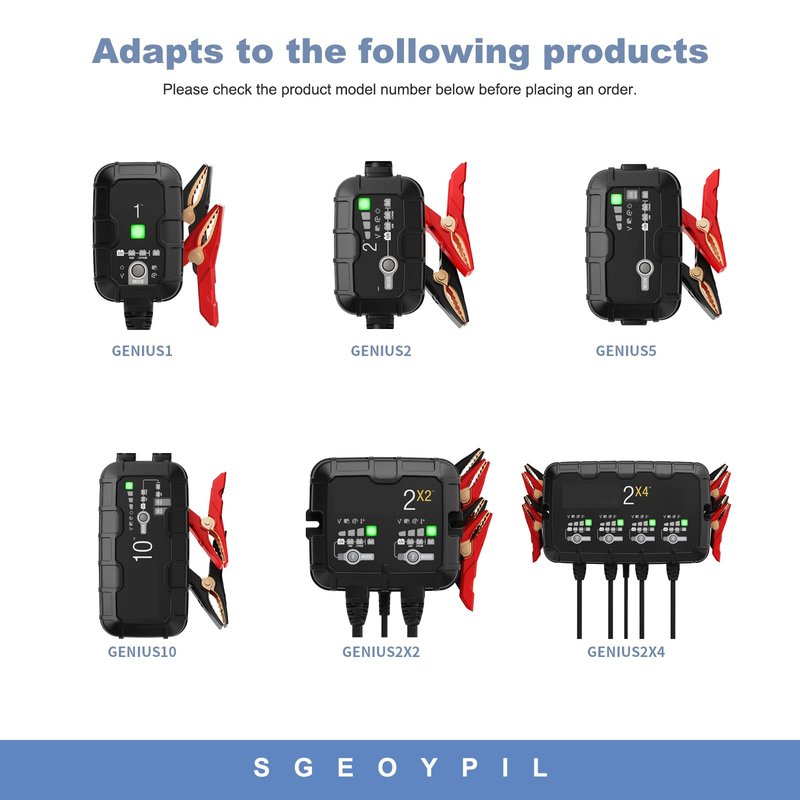 SGEOYPIL GC004 X-Connect Extension Cable Accessory for NOCO Genius Smart Battery Chargers 10FT Automotive Wires Harness
