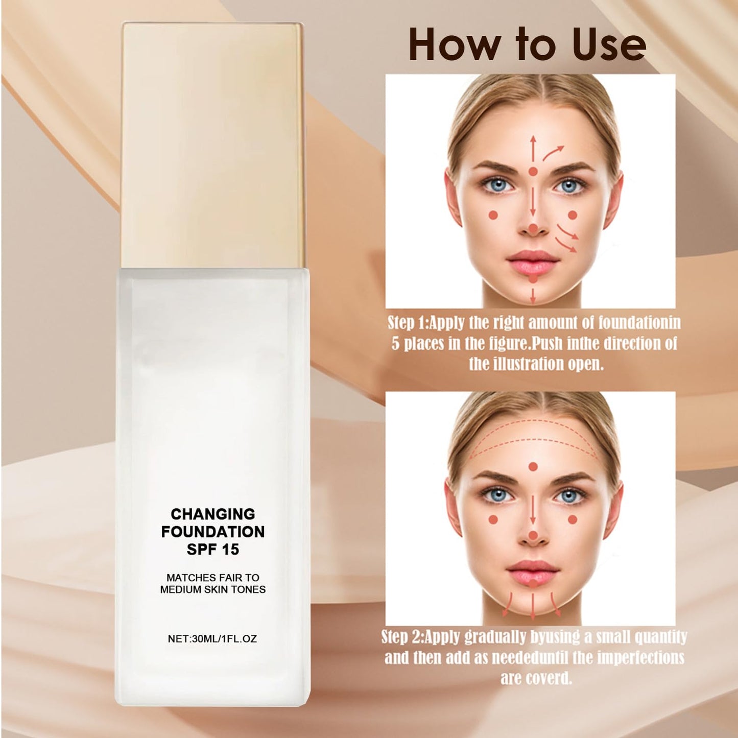 Color Changing Foundation for Mature Skin - Hydrating Concealer Cream | Lightweight, Buildable Coverage, Natural Finish