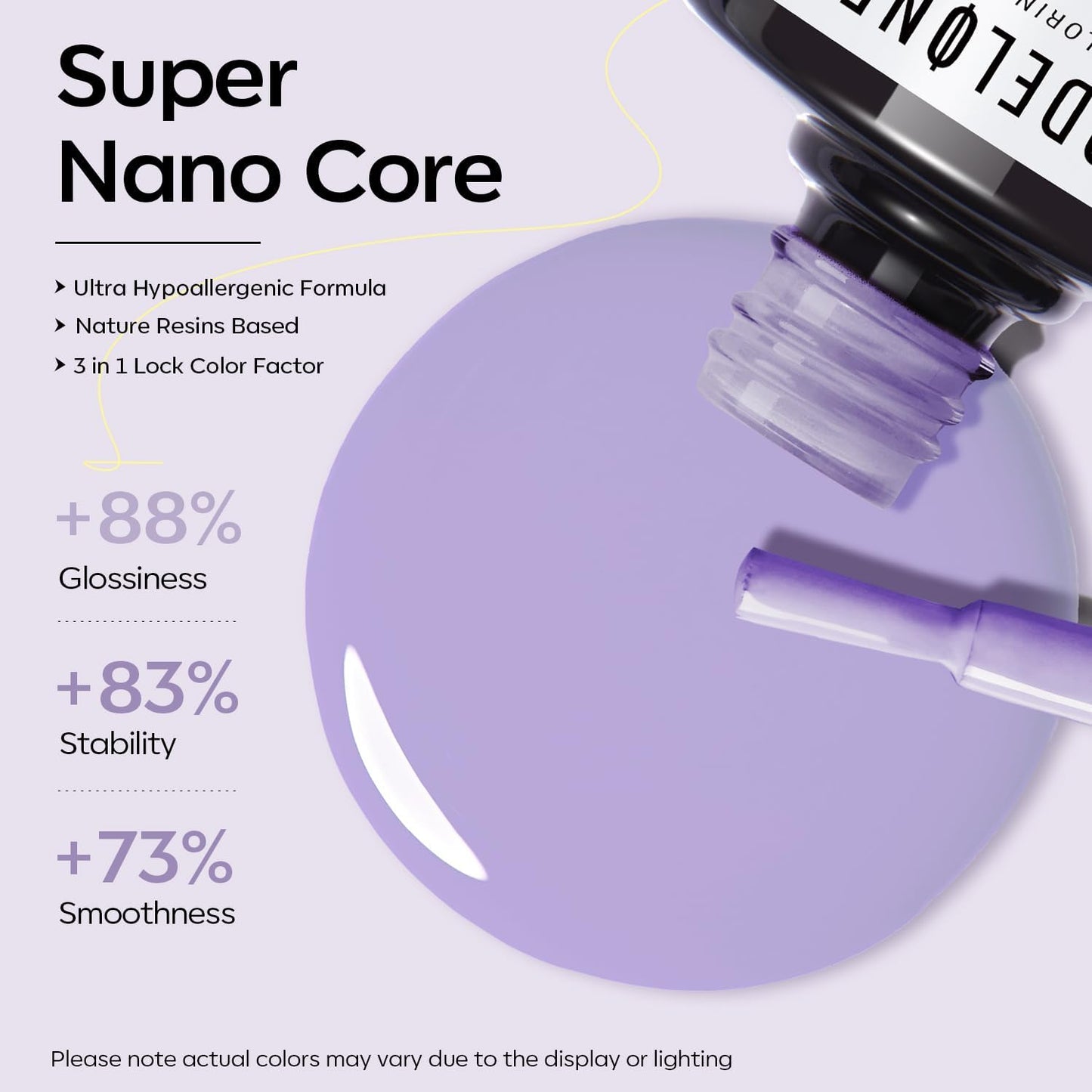 Purple Gel Nail Polish - Pastel Lilac Violet Soak Off LED Nail Gel for DIY Nail Art | 15 ML