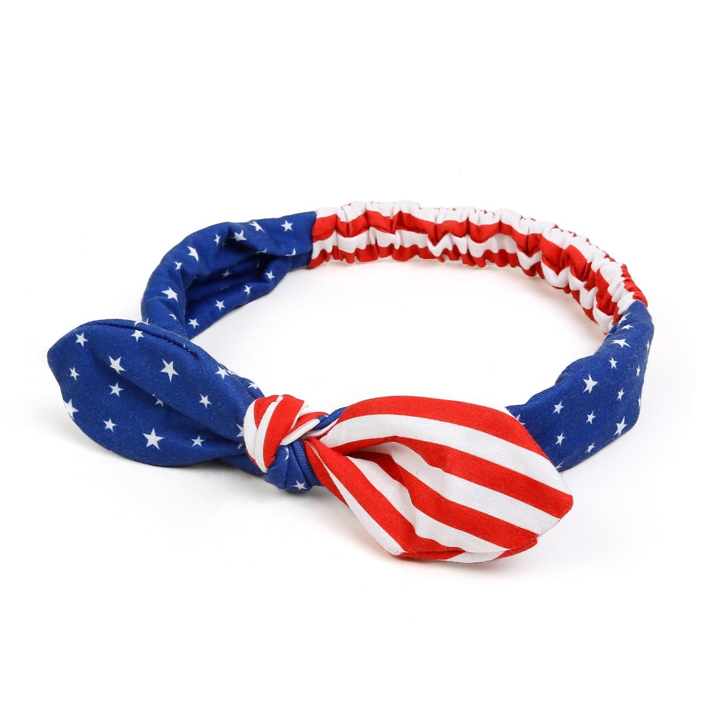 Huachi 4th of July Headband for Women with Bow, American Flag Headbands USA Patriotic Hair Accessories, Cute Red White and Blue Bow Headbands 2PCS
