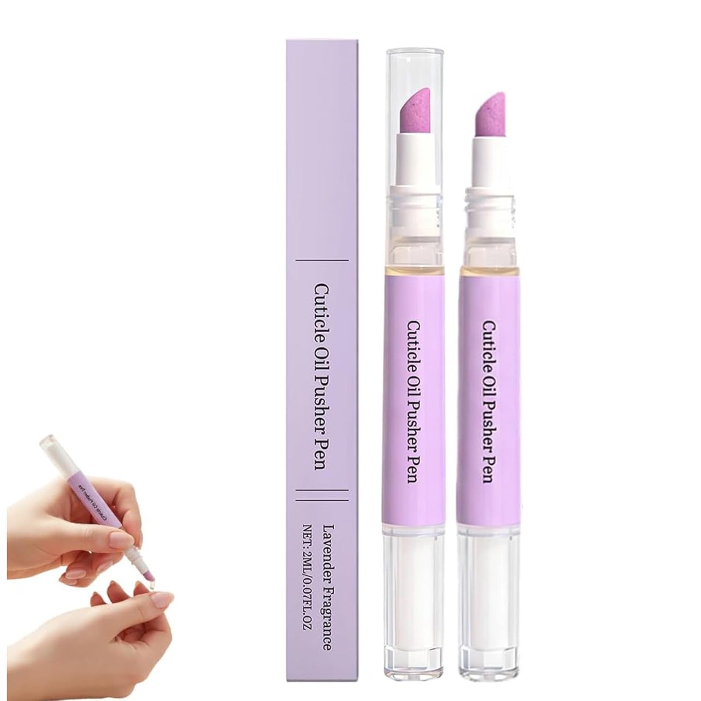 Cuticle Oil Pusher Pen - 2-in-1 Nail Care Tool for Dry Damaged Nails | Instant Cuticle Remover & Moisturizer
