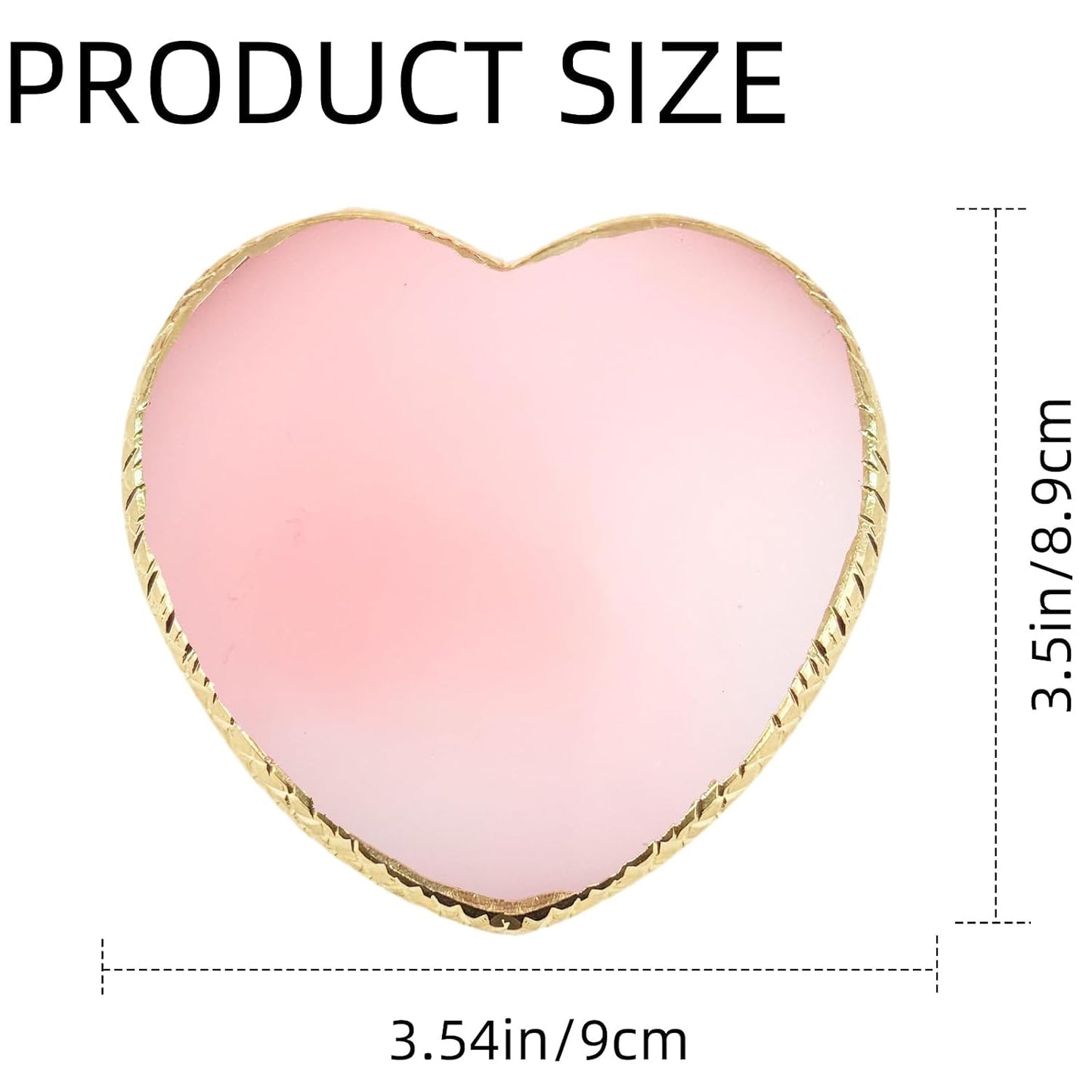 Resin Nail Art Palette Set - Heart Shaped Mixing Tools with Gold Edge | 2 Pcs White & Pink Display Board