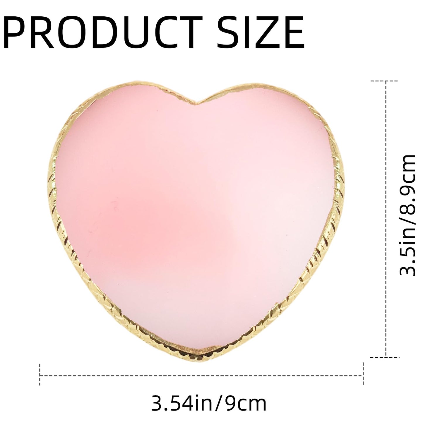 2Pcs Resin Nail Art Palette, Nail Polish Palette, Gold Edge Nails Holder Display Board, Cosmetic Mixing Tools for Nails Art(Heart Shaped White,Pink)