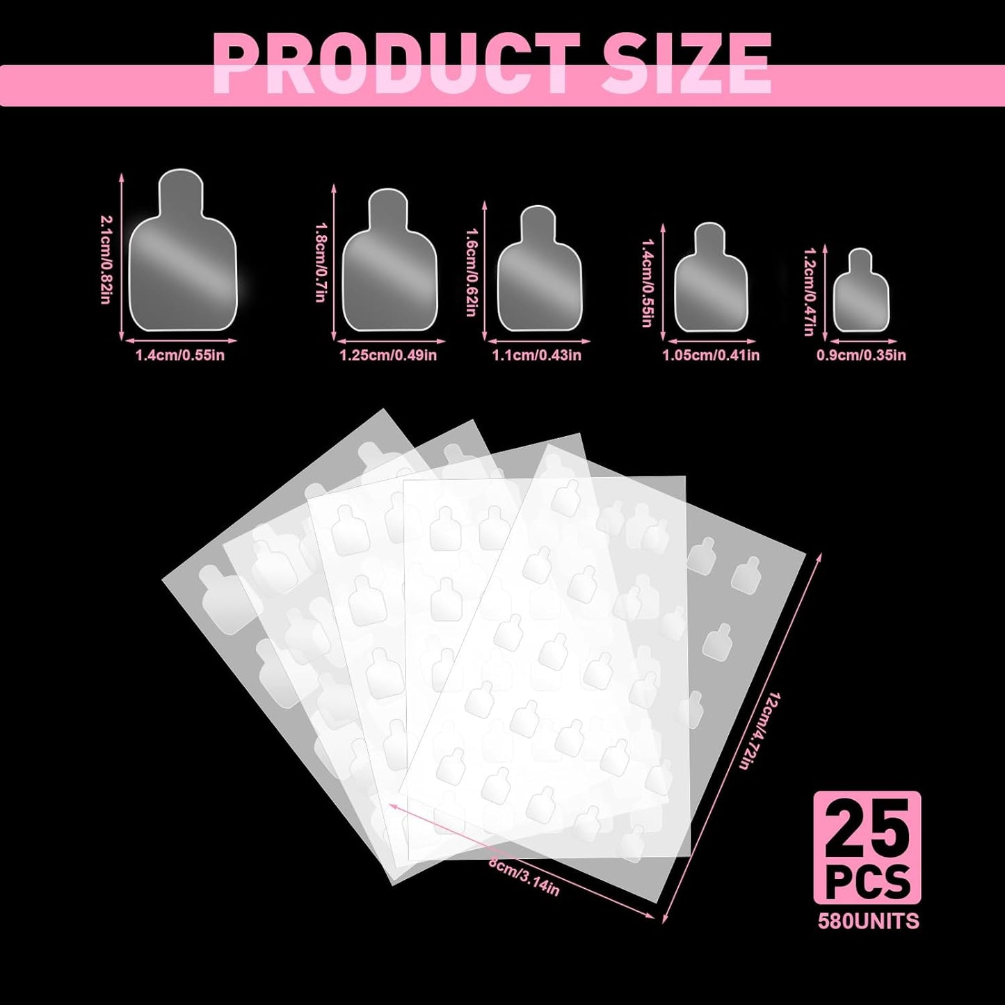 Nail Repair Patches - Pre-Cut Protective Layer for Damaged Nails | Easy to Use, Invisible, 580 Units