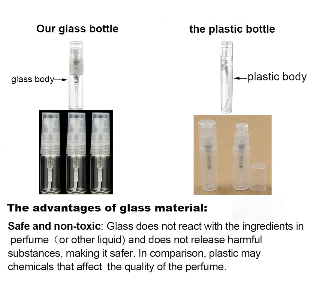 Mini Clear 3ml Fine Mist Atomizer Spray Bottles - 10pcs Refillable Glass Perfume Sample Set | Travel Makeup Tool