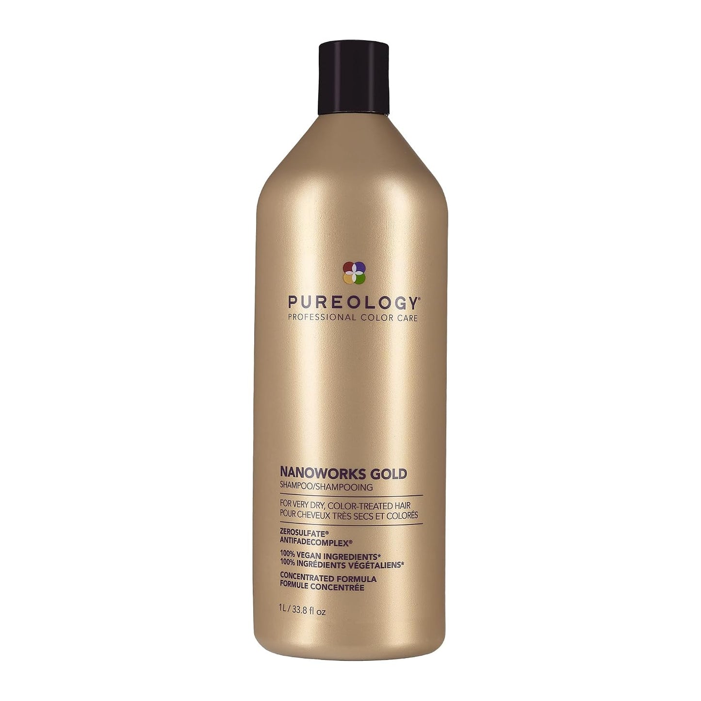 Pureology Nanoworks Gold Shampoo - Hydrating Formula for Dry, Color-Treated Hair | Sulfate-Free & Vegan