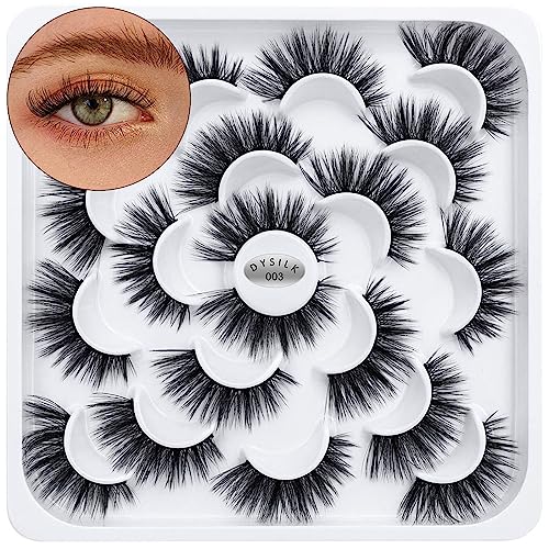 DYSILK Wild Girl 6D Faux Mink Cat Eye Lashes Fluffy, 15mm - Natural Look, Reusable