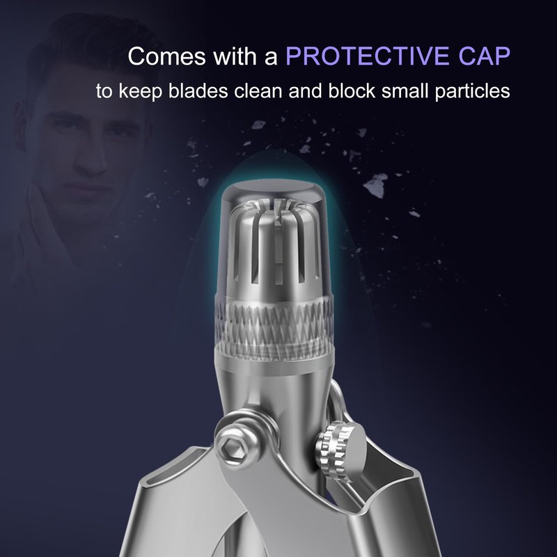 Winsea Stainless Steel Hair Trimmer for Men and Women - Manual Nose and Ear Hair Trimmer, Nose Clippers, 360° Rotating Hair Trimmer, Washable Nose Hair Remover