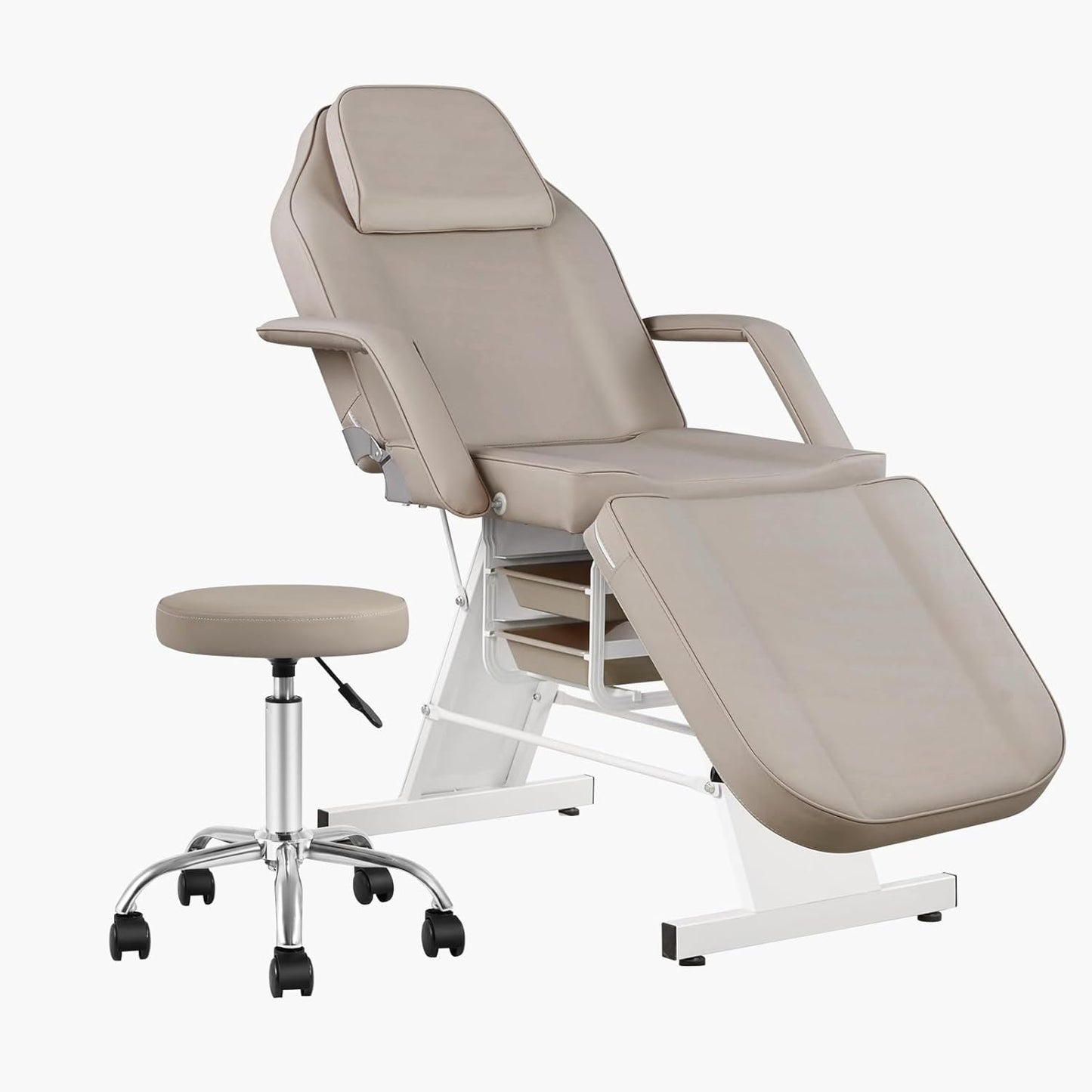 Tattoo Chair - Adjustable Facial Chair with Hydraulic Stool for Estheticians | Gray Multipurpose Spa Equipment