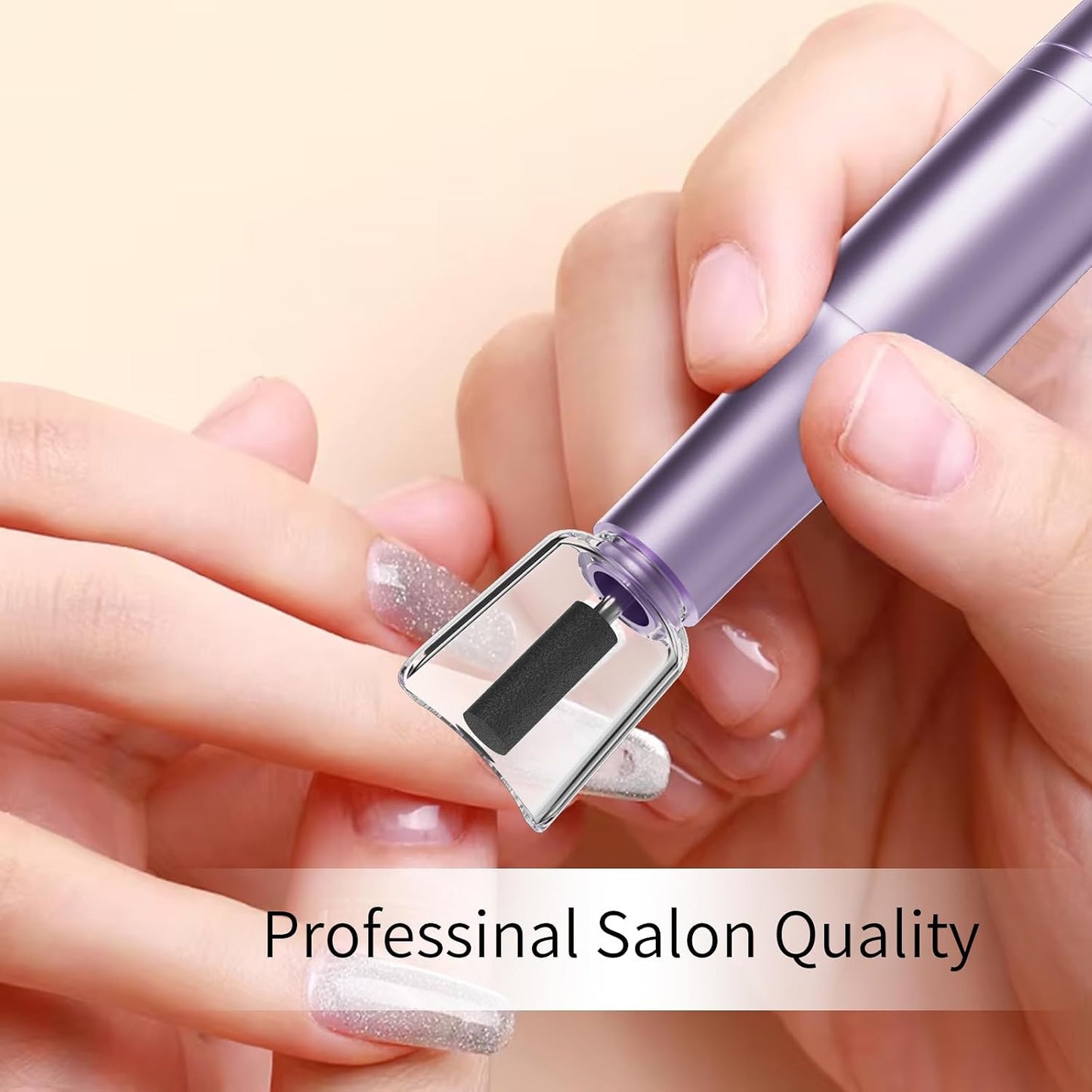 Electric Nail Drill Kit - Professional Corded Nail File for Acrylic & Gel Nails | Portable Manicure Tool (Purple)