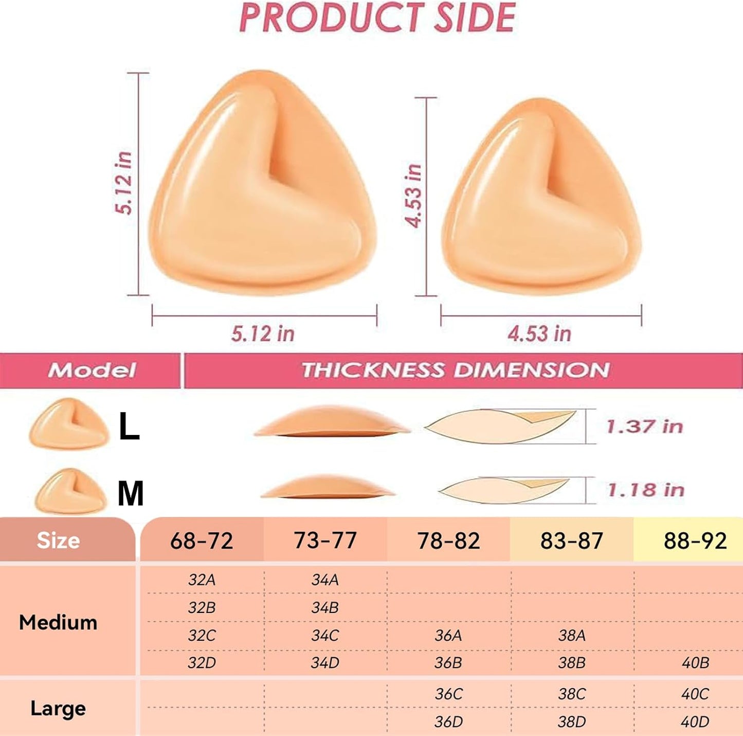 Snowy Sticky Bra Inserts - Reusable Waterproof Double-Sided Push-Up Enhancers for Dresses & Bikinis