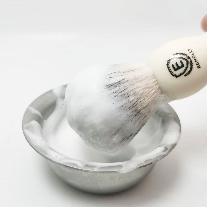 Premium Mens Shaving Brushes by Echolly-NO Shedding Bristle Shaving Brush for Men-Smooth Acrylic Handle Legacy Shave Brush-Rich and Fast Lather Shaving Cream Brush Dad Gifts for Fathers Day