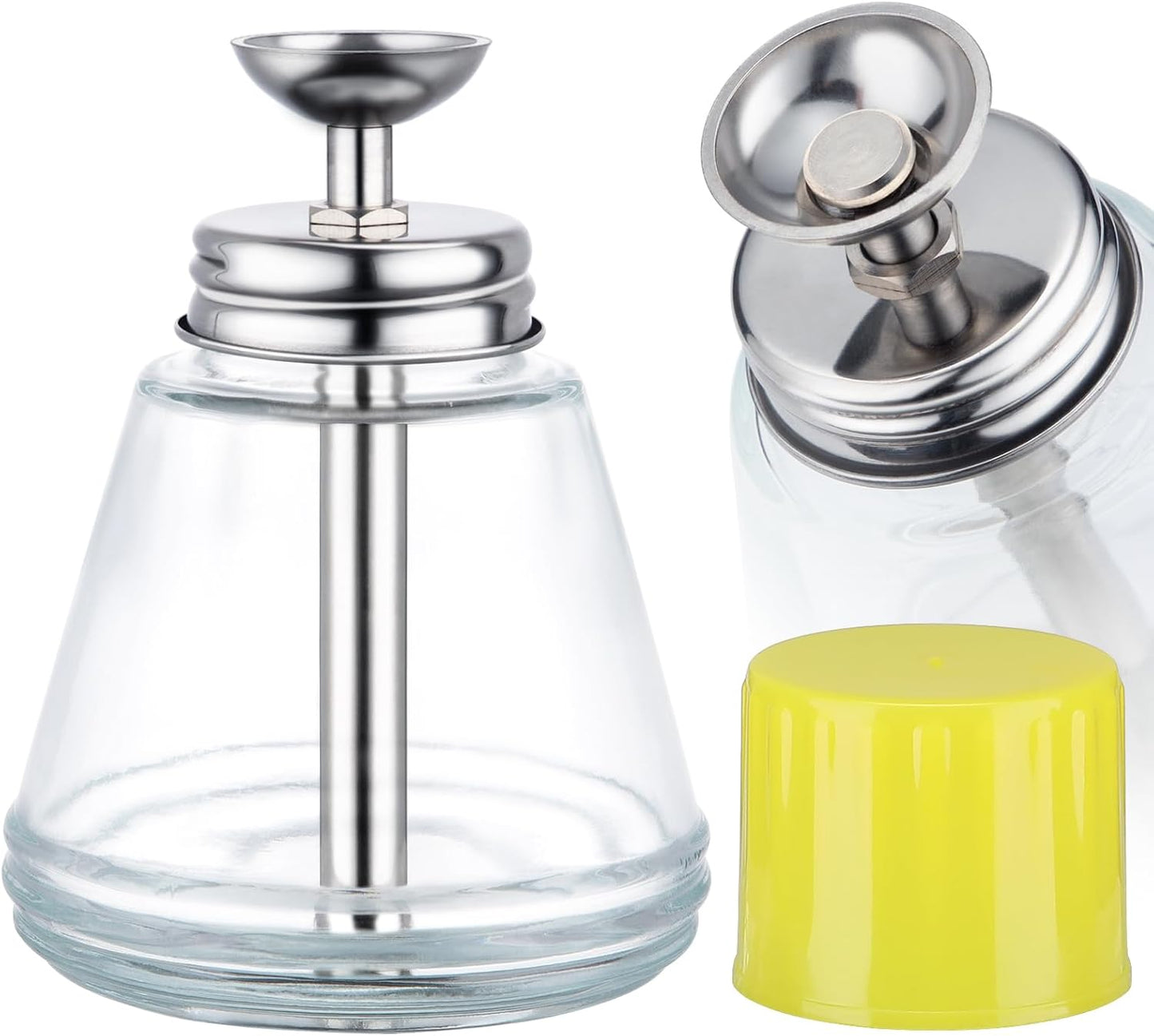 Noverlife Glass Push Down Pump Dispenser - 6Oz Acetone & Nail Polish Remover Bottle | Copper Core Design
