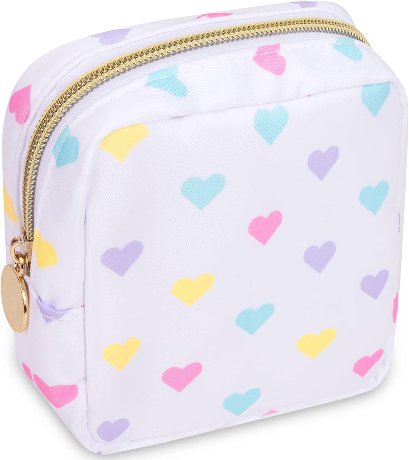 Floral Makeup Bag - Cute Pink Nylon Zipper Pouch for Travel | Waterproof Cosmetic Organizer for Women