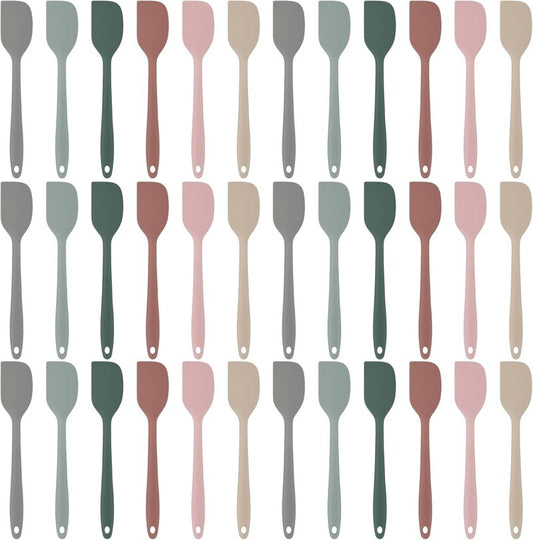 Mini Silicone Spatulas - 36 Pieces Heat Resistant Rubber Scrapers for Cooking & Baking | 8.3 Inch, Assorted Colors