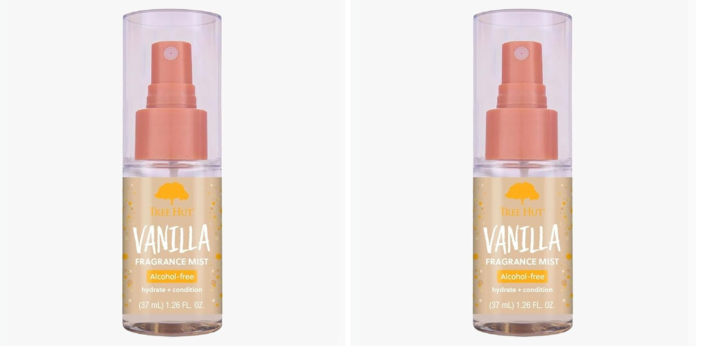 Tree Hut Vanilla Hair & Body Mist - Hydrating Alcohol-Free Spray with Vanilla, Sandalwood & Coconut | 6 Fl Oz
