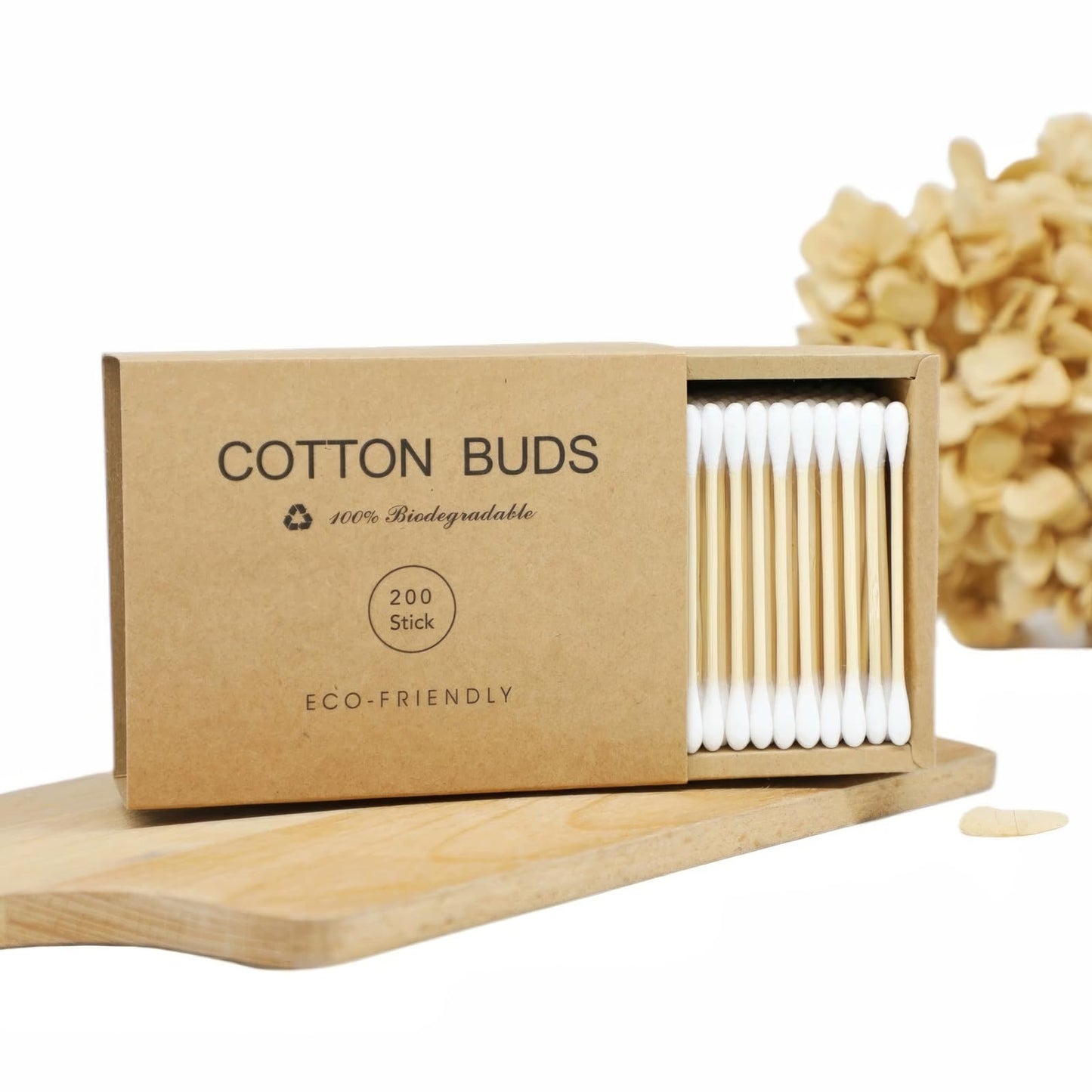 Bamboo Cotton Swab 200PCS Double Cotton Buds bamboo Cotton Bud Eco organic bamboo ear swab for Ear Skin Jewelry Art Pet Cleaning Craft Paper Packaging (1 PACKS)