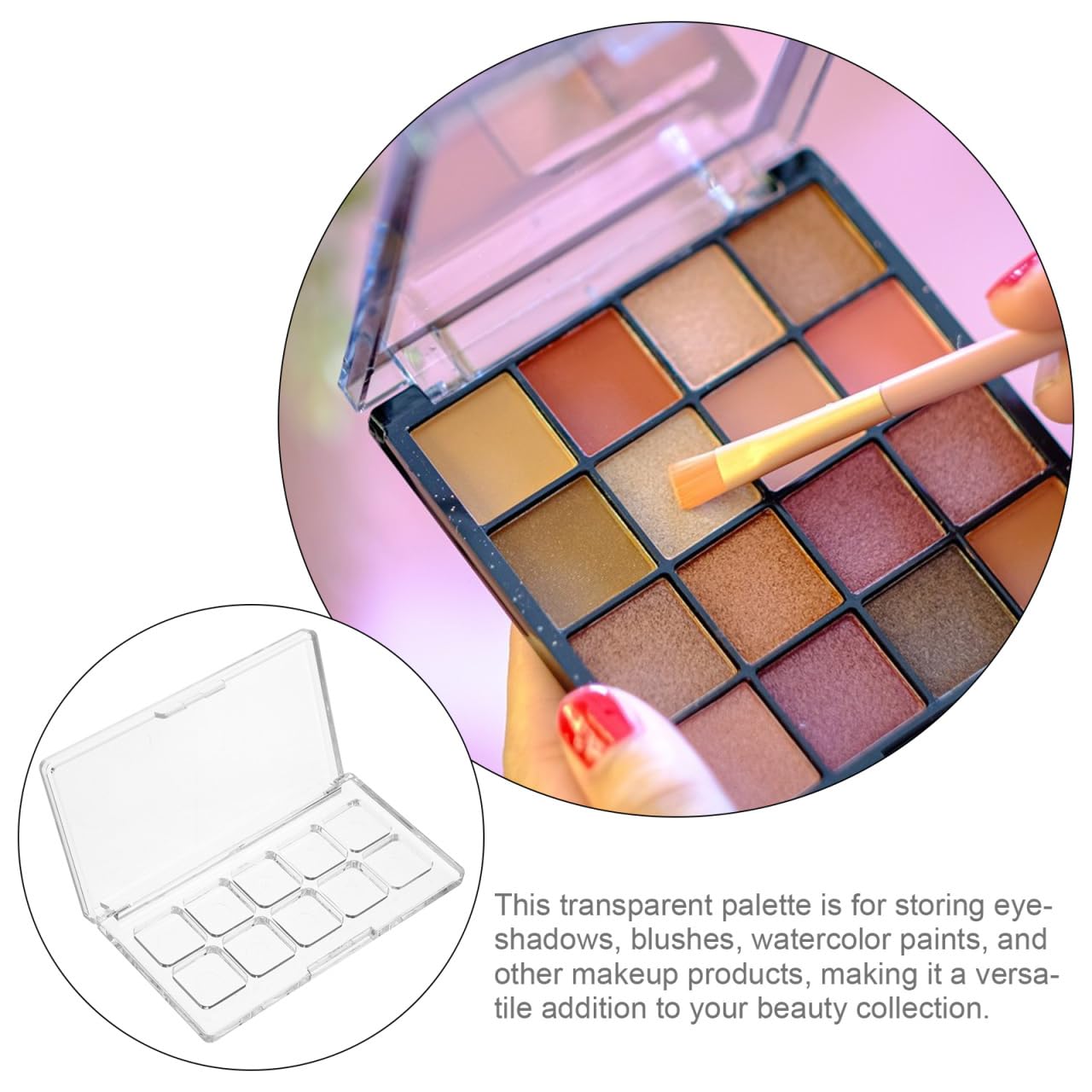 HONMEET Clear Empty Makeup Palette Refillable Makeup Depotting Container with Divided Compartments Transparent Cosmetic Storage Box for Eyeshadow Blush Lipstick Travel Use 4.33 X 2.36 X 0.55 in
