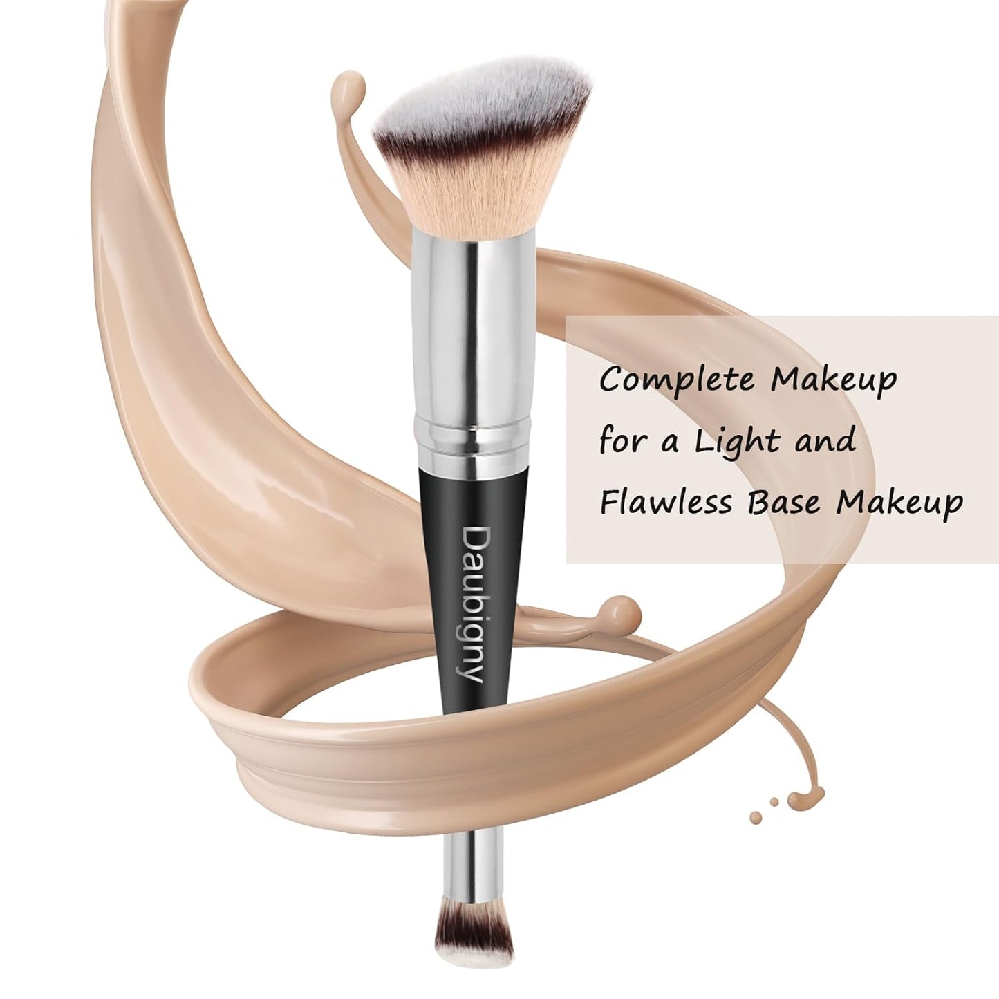 Dual-Ended Foundation & Concealer Makeup Brush - Premium Luxe Tapered Design for Flawless Blending