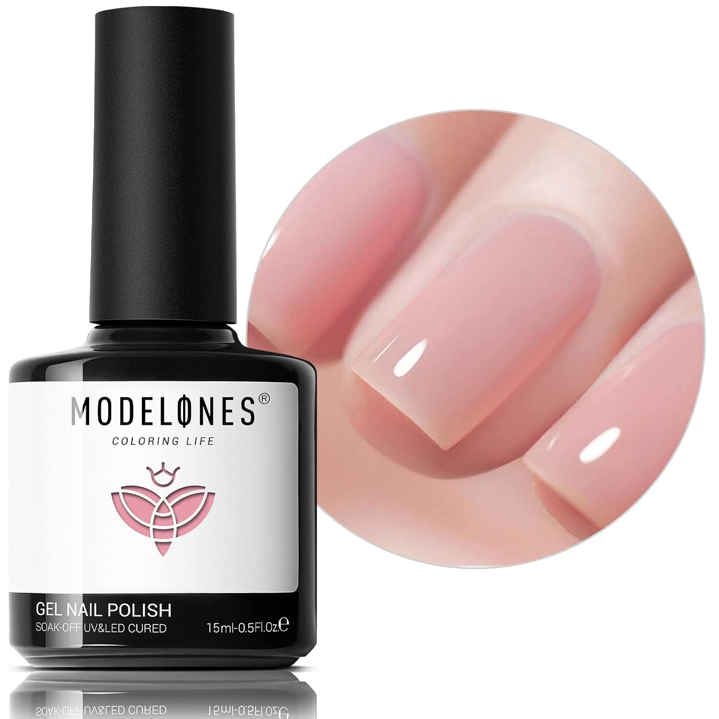 Nude Gel Nail Polish - Light Brown & Ivory Elegant Color | 15 ML Soak Off for Salon Quality Manicure